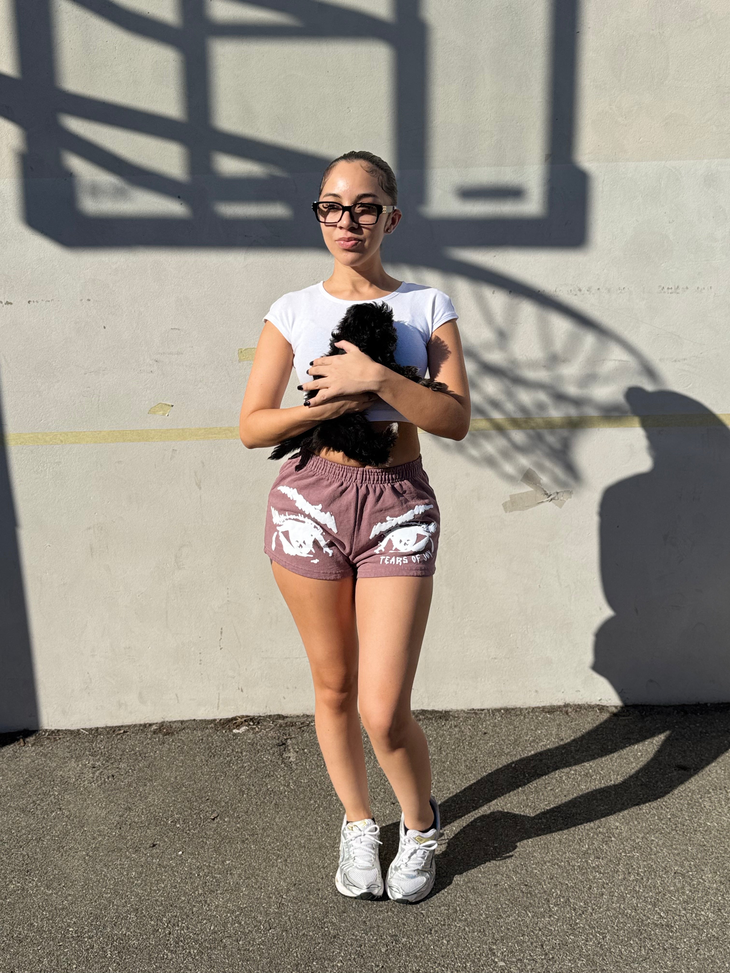 TOJOY WMNS GRMNT DYE SHORTS (MAUVE)