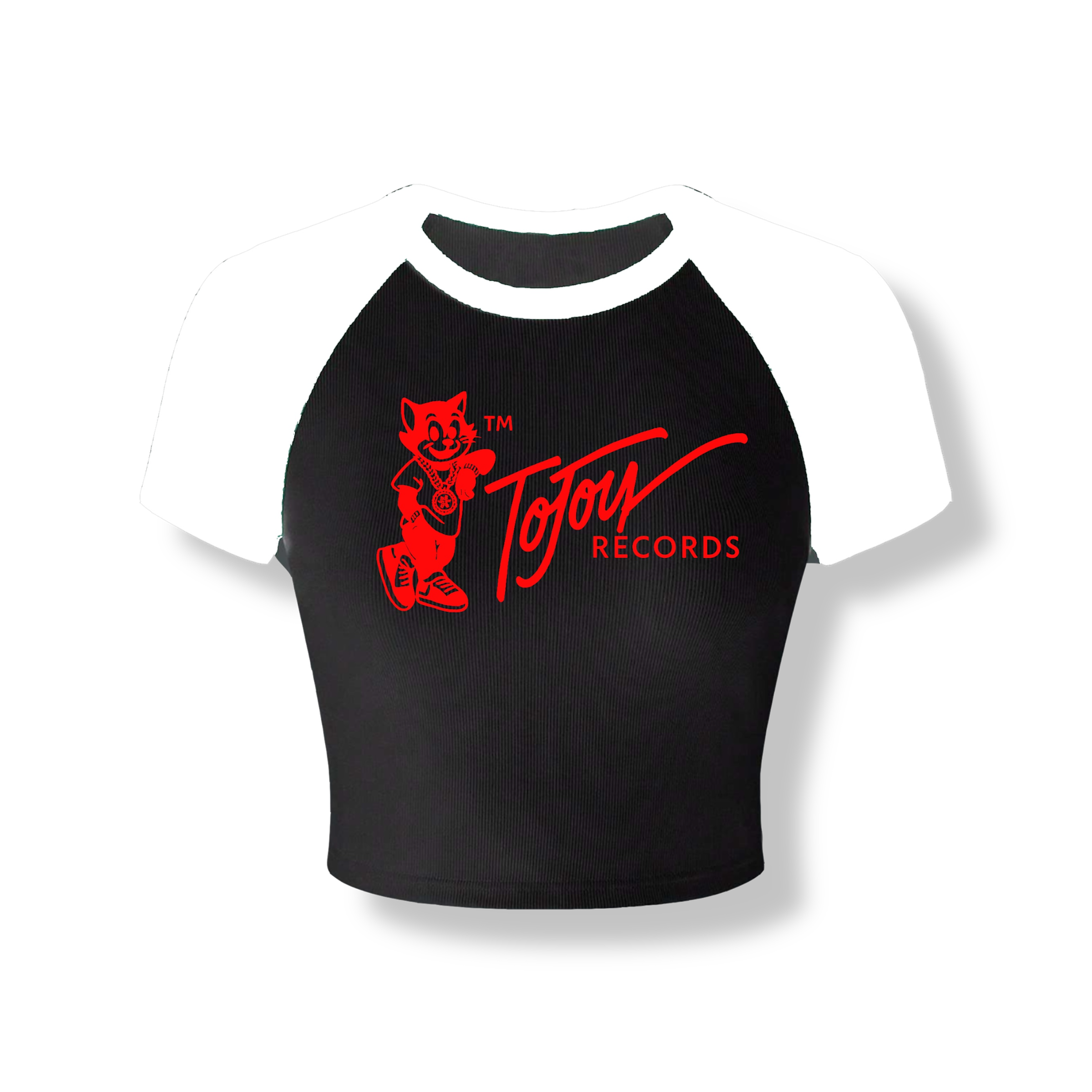TOJOY RECORDS CROPPED RAGLAN T-SHIRT