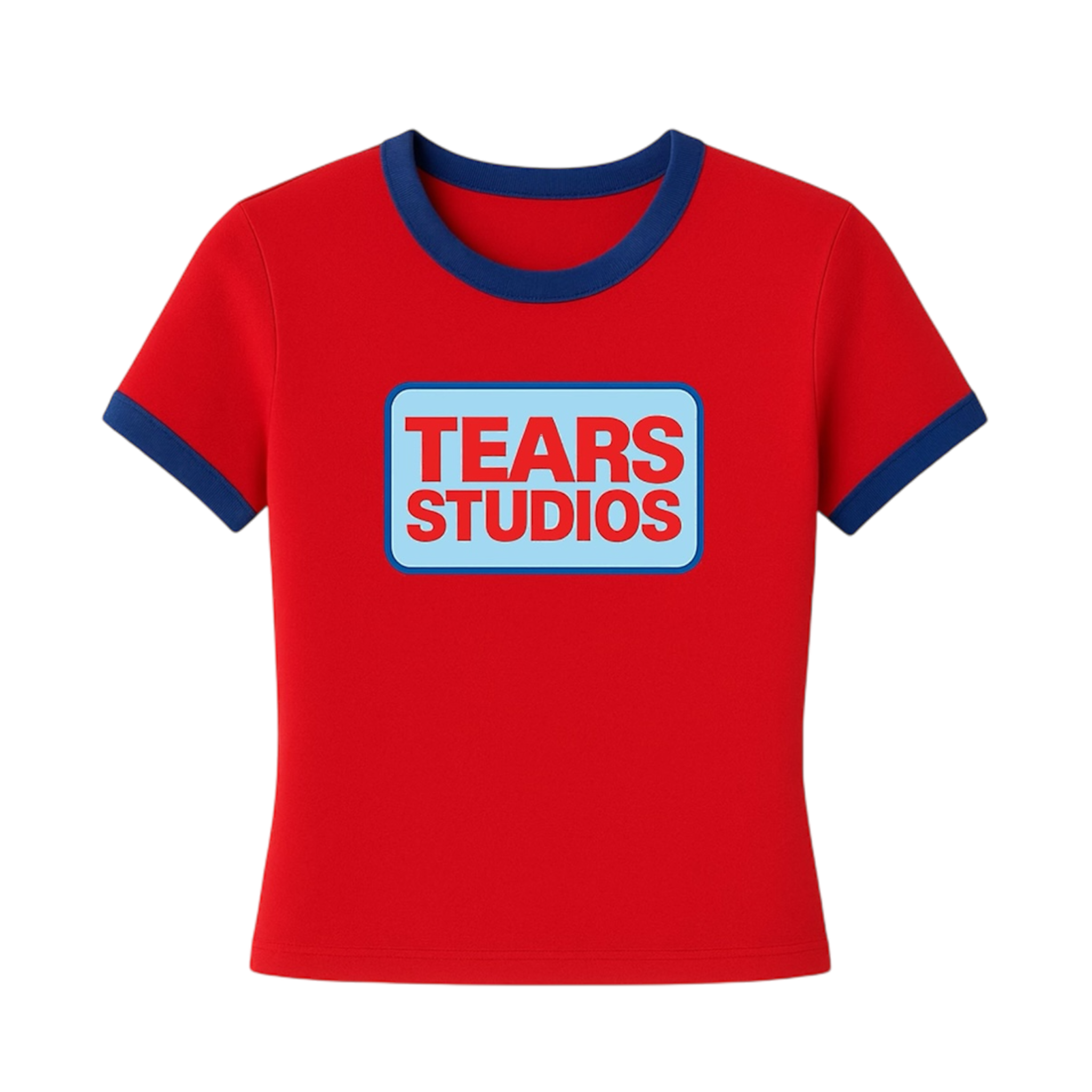 TEARS STUDIOS WMN'S RINGER TEE (RED/BLUE)