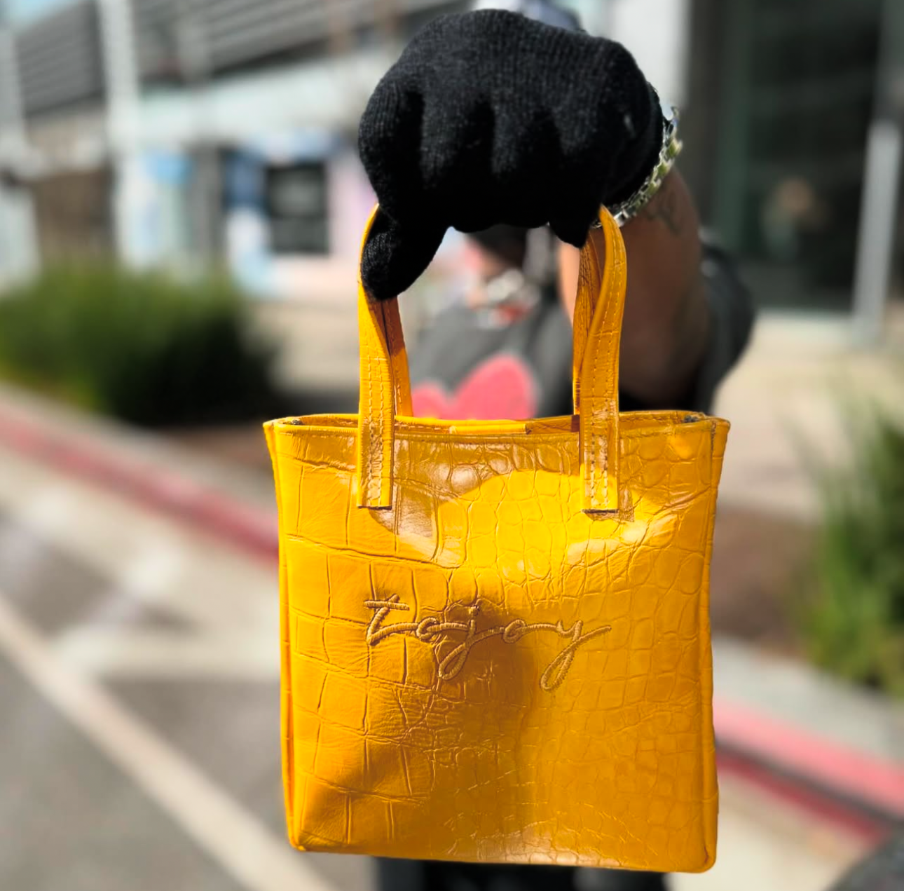 TOJOY MINI LEATHER TOTE BAG (YELLOW)