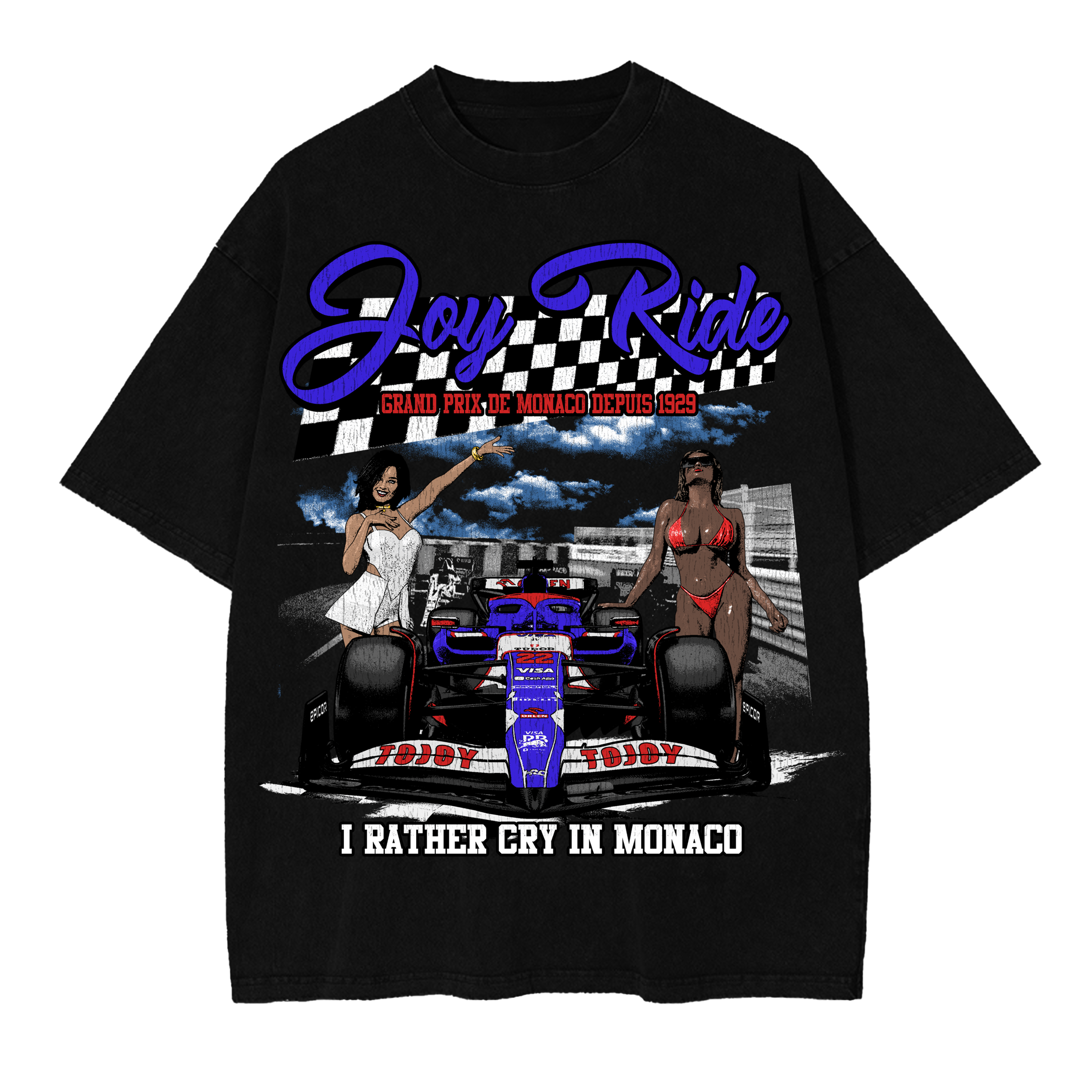 CRY IN MONACO BLACK T-SHIRT