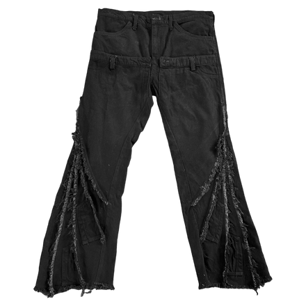 B.WAYNE FLARED DENIM PANTS - BLACK