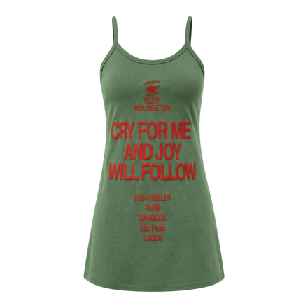 000423 Cry For Me Spaghetti Mini Dress (Green)