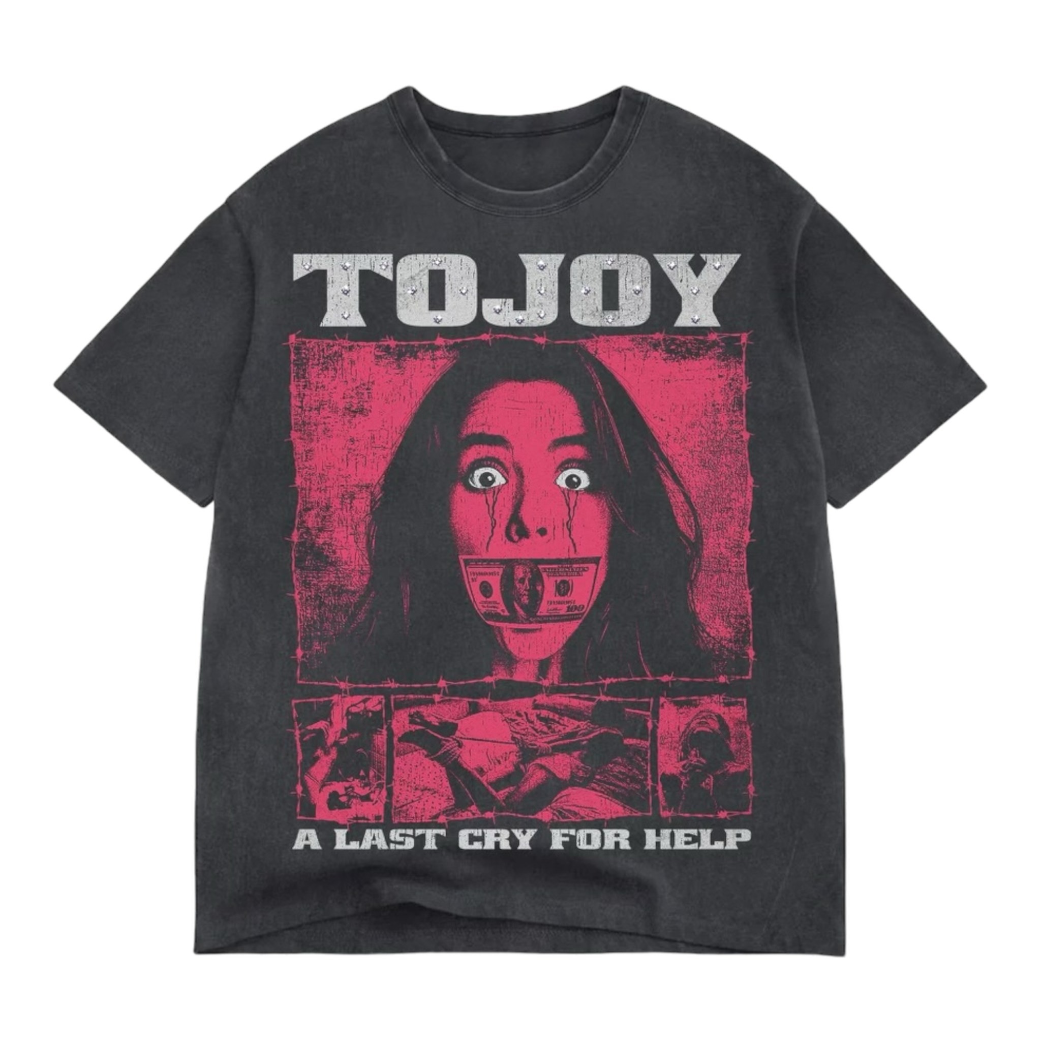 TOJOY A LAST CRY FOR HELP T-SHIRT (VINTAGE GREY)