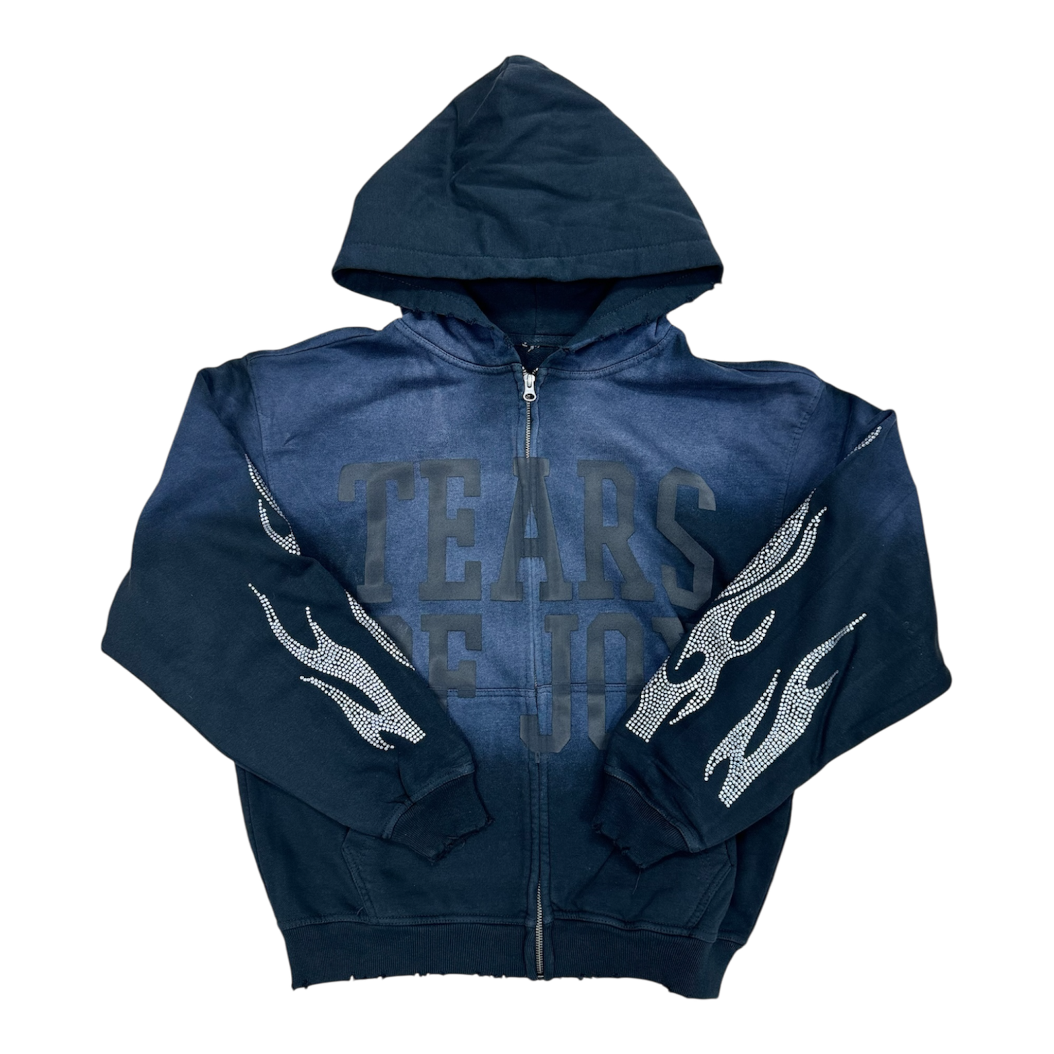 TEARS OF JOY POTASSIUM ZIP UP RHINESTONE HOODIE