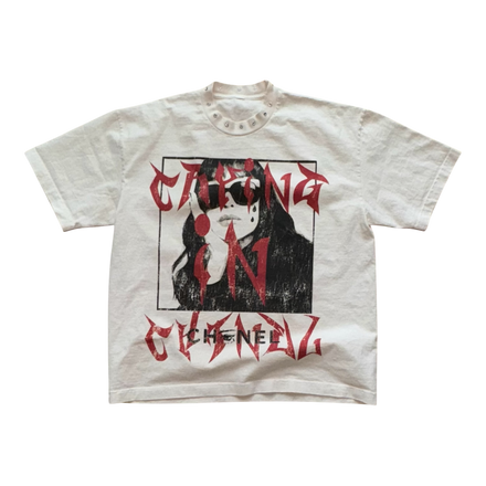 CRYING IN CHVNEL CREAM T-SHIRT