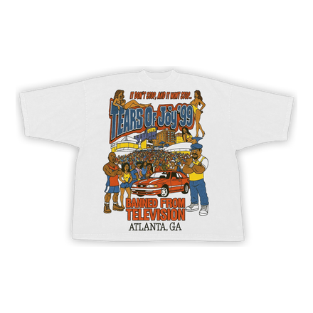 BANNED FROM TV BOX T-SHIRT (WHITE)