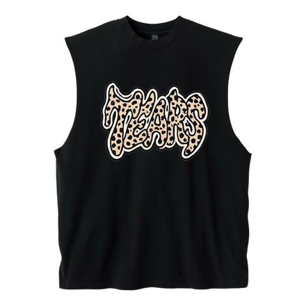 CHEETAH PRINT TANK (BLK)