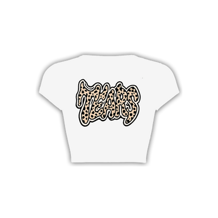 CHEETAH PRINT WOMENS CROP TOP (WHITE)