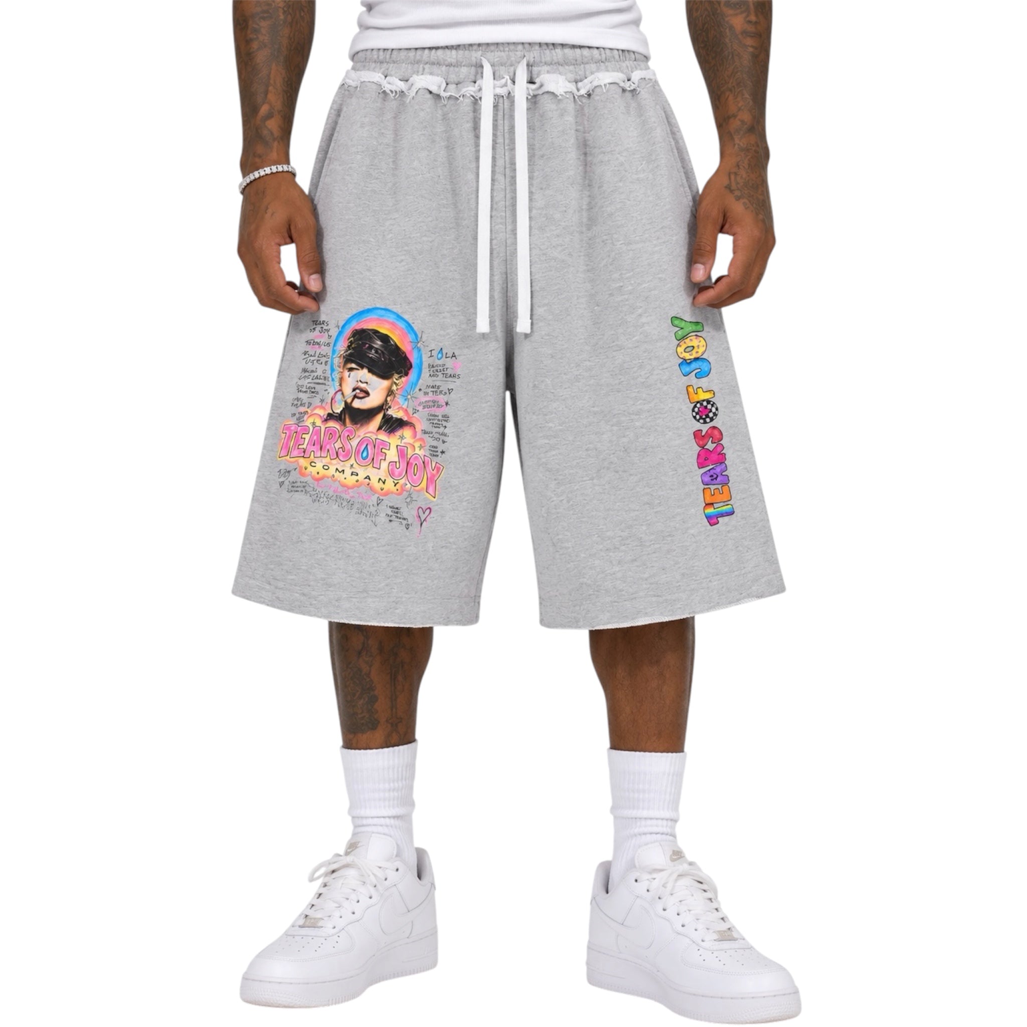 Laught To Keep From Crying Sweatshorts - Heather Grey