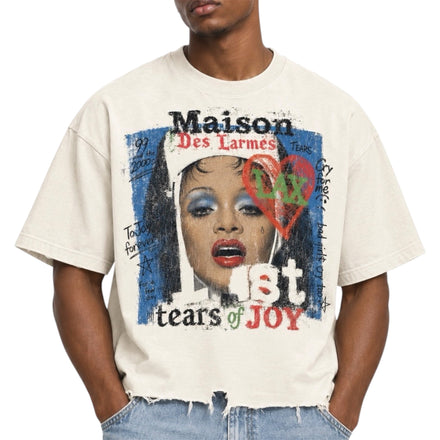Maison Des Larmes Graphic Tee – Vintage Cream