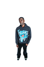 Load image into Gallery viewer, TEAR DROP CROPPED HOODIE - VINTAGE BLACK
