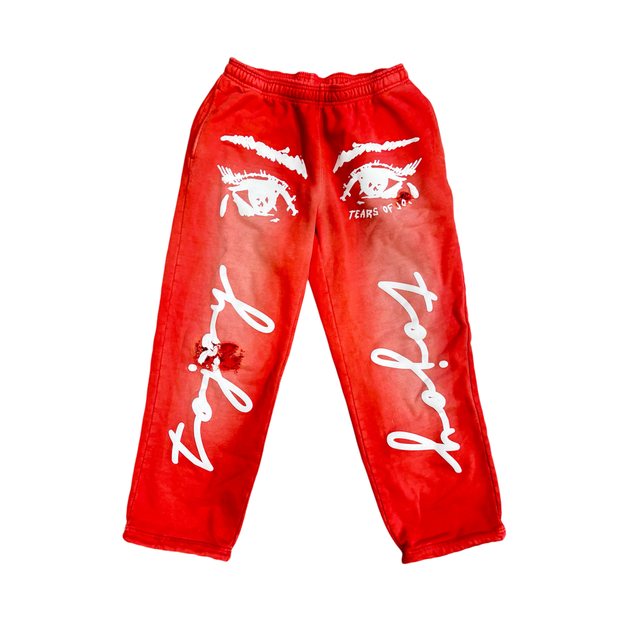 TOJOY EYE SWEATPANTS DISTRESSED (BLOOD ORANGE)