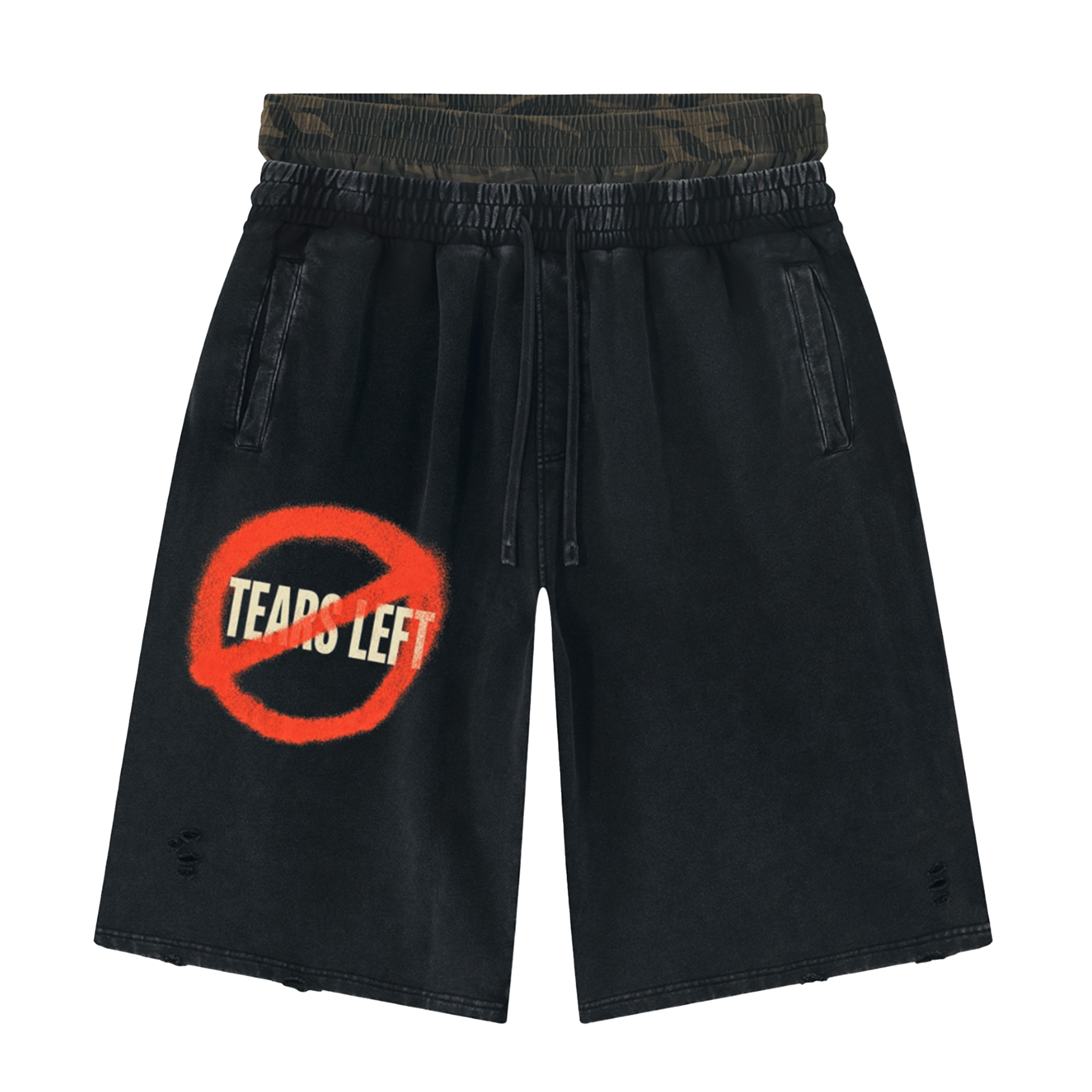 NO TEARS LEFT (DOUBLE WAIST SHORTS)