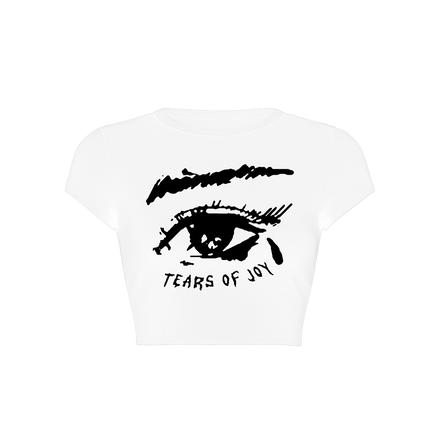 TOJOY LOGO CROP WOMENS BABY TEE (WHITE)