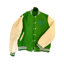 Load image into Gallery viewer, TOJOY LEATHER VARSITY JACKET - KELLY GREEN
