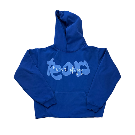 TEARS PURE FORM CROPPED HOODIE - TEAR BLUE